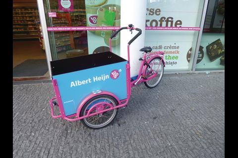 Delivery bicycle acts as visual prop